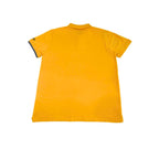 Yellow Cotton Men Polo Shirt