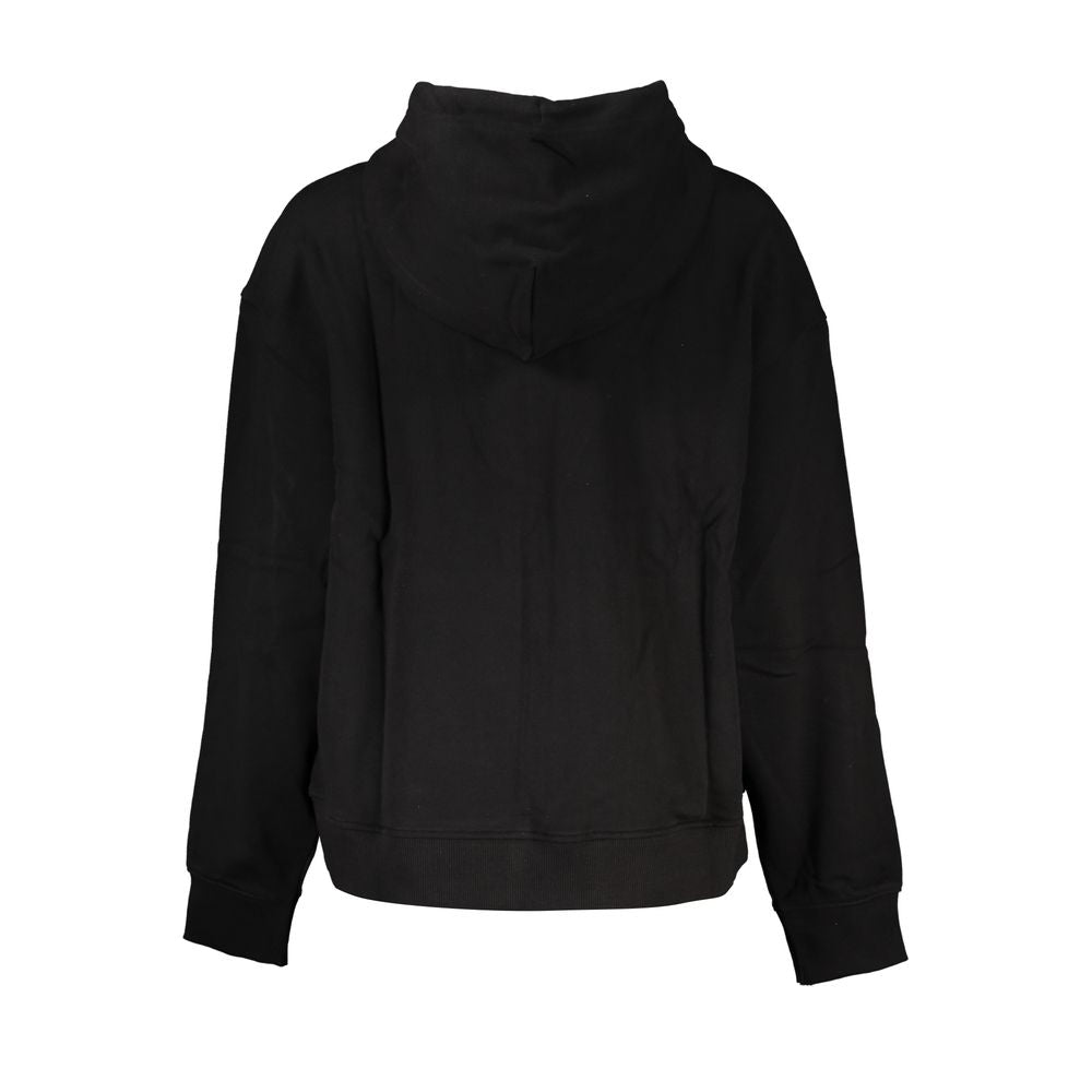 Black Cotton Women Sweatshirt