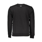 Black Cotton Men Sweatshirt