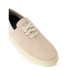 Beige Leather Low Top Sneakers
