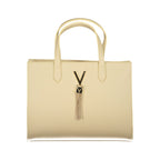 Beige Polyurethane Women Handbag