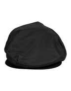 Black Cotton Newsboy Capello Cabbie Hat