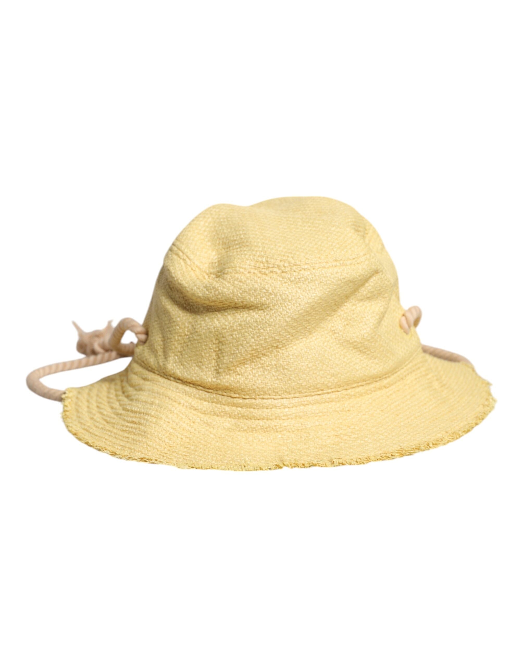 Yellow Cotton Wide Brim Bucket