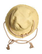 Yellow Cotton Wide Brim Bucket