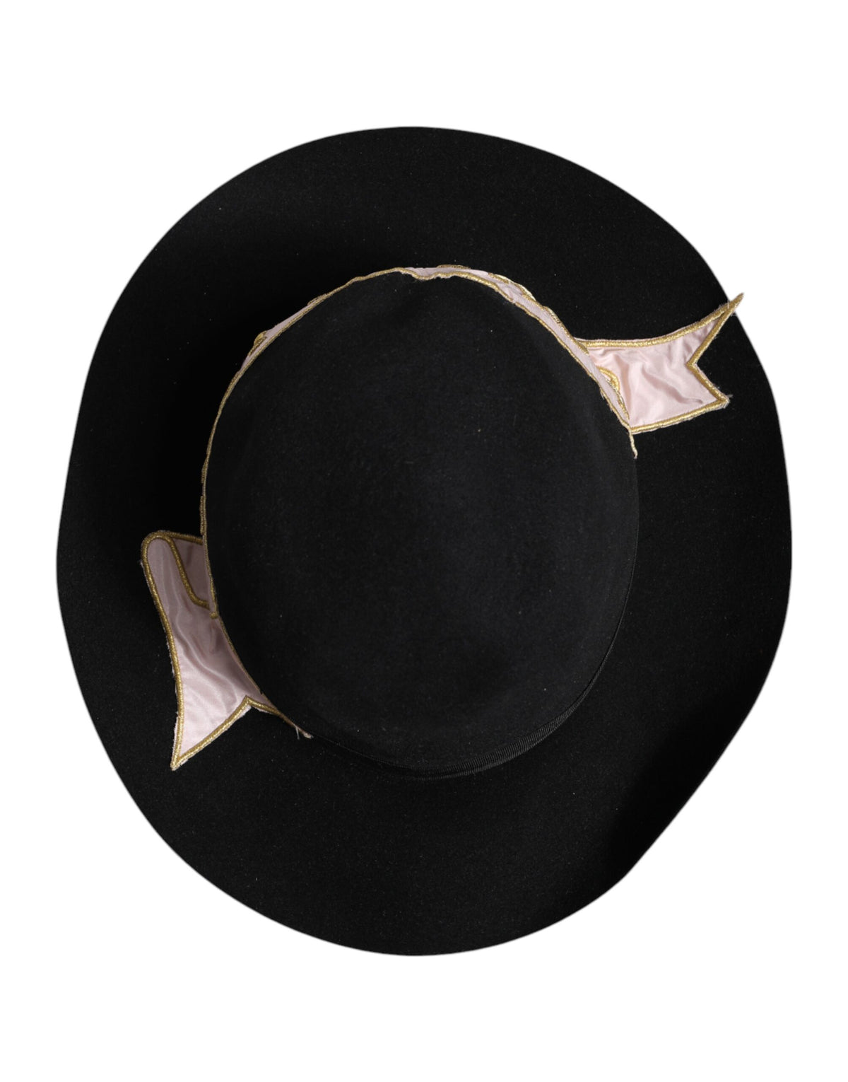Black Logo Embroidered Women Wide Brim Hat