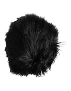 Black Faux Fur Bucket Hat