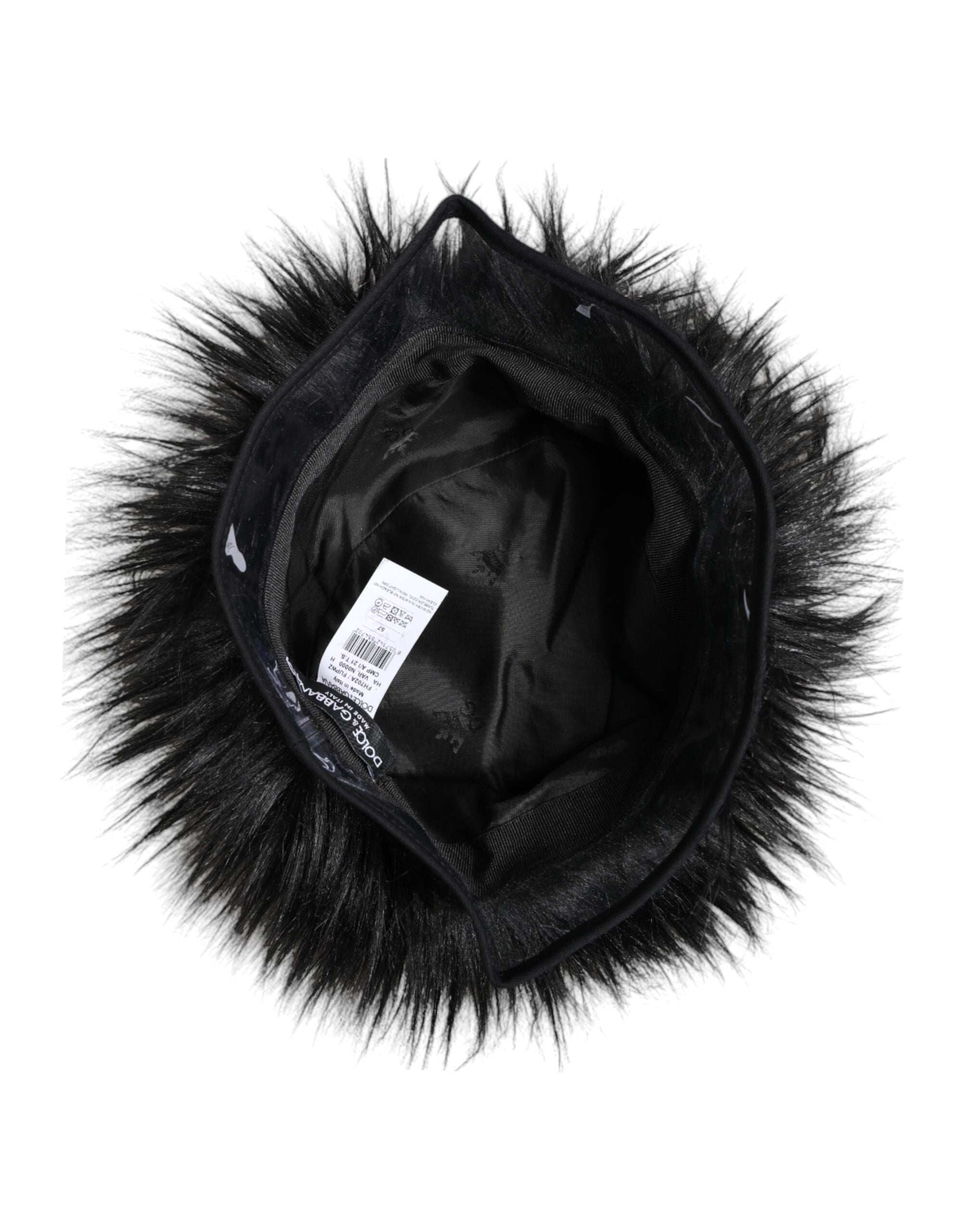 Black Faux Fur Bucket Hat