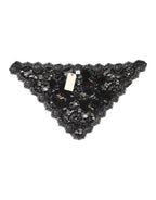 Black Lace Floral Applique Cotton Veil Hat