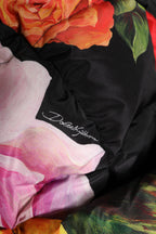 Black Floral Print Whole Head Wrap Hat