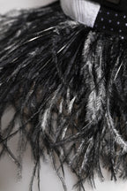 White Black Polka Dot Feathers Baseball Cap