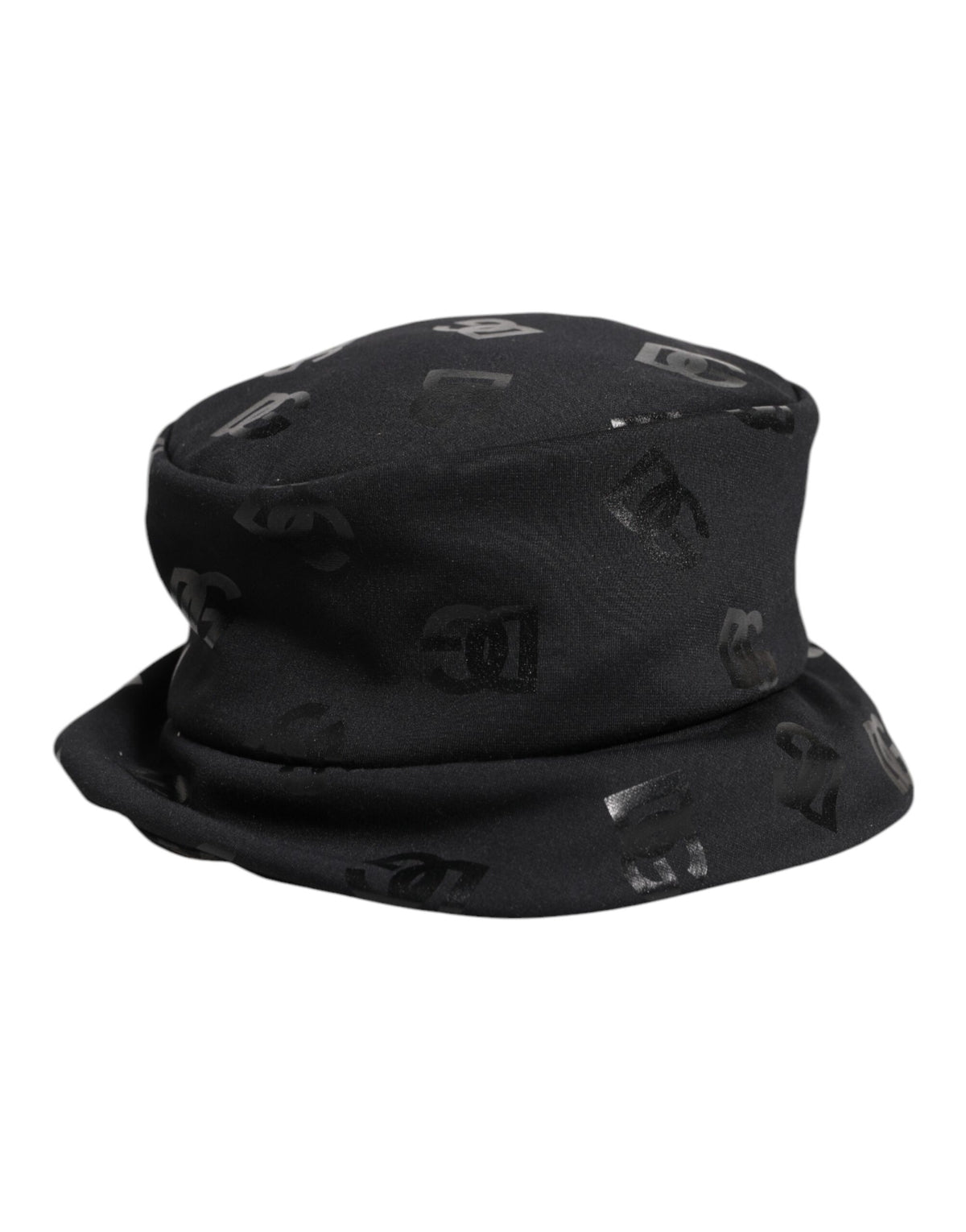 Black DG Monogram Polyester Jacquard Bucket Hat
