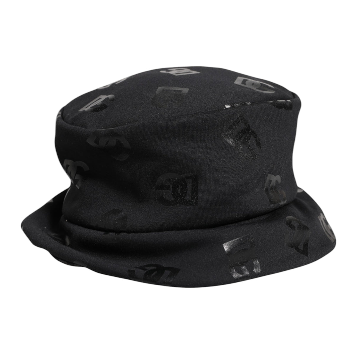 Black DG Monogram Polyester Jacquard Bucket Hat