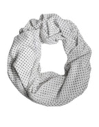 White Polka Dots Polyester Wrap Shawl Scarf