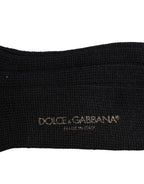 Black DG Logo Print Over The Calf Socks