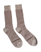 Brown Solid DG Logo Mid Calf Men Socks