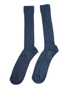 Blue Cotton DG Logo Over The Calf Socks