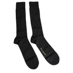 Black Stretch Logo Mid Calf Men Socks