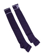 Purple Cotton DG Logo Print Open Toe Socks