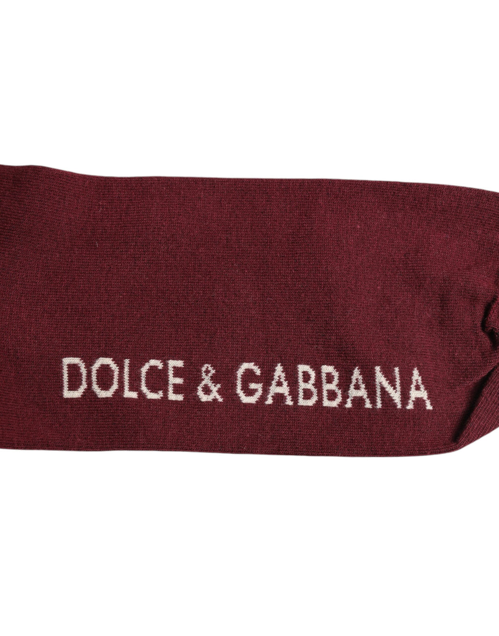 Burgundy Stretch Logo Print Mid Calf Socks