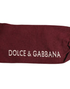 Burgundy Stretch Logo Print Mid Calf Socks