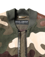 Multicolor Cotton Bomber Full Zip Jacket