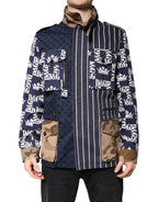 Multicolor Cotton Logo Patchwork Coat Jacket