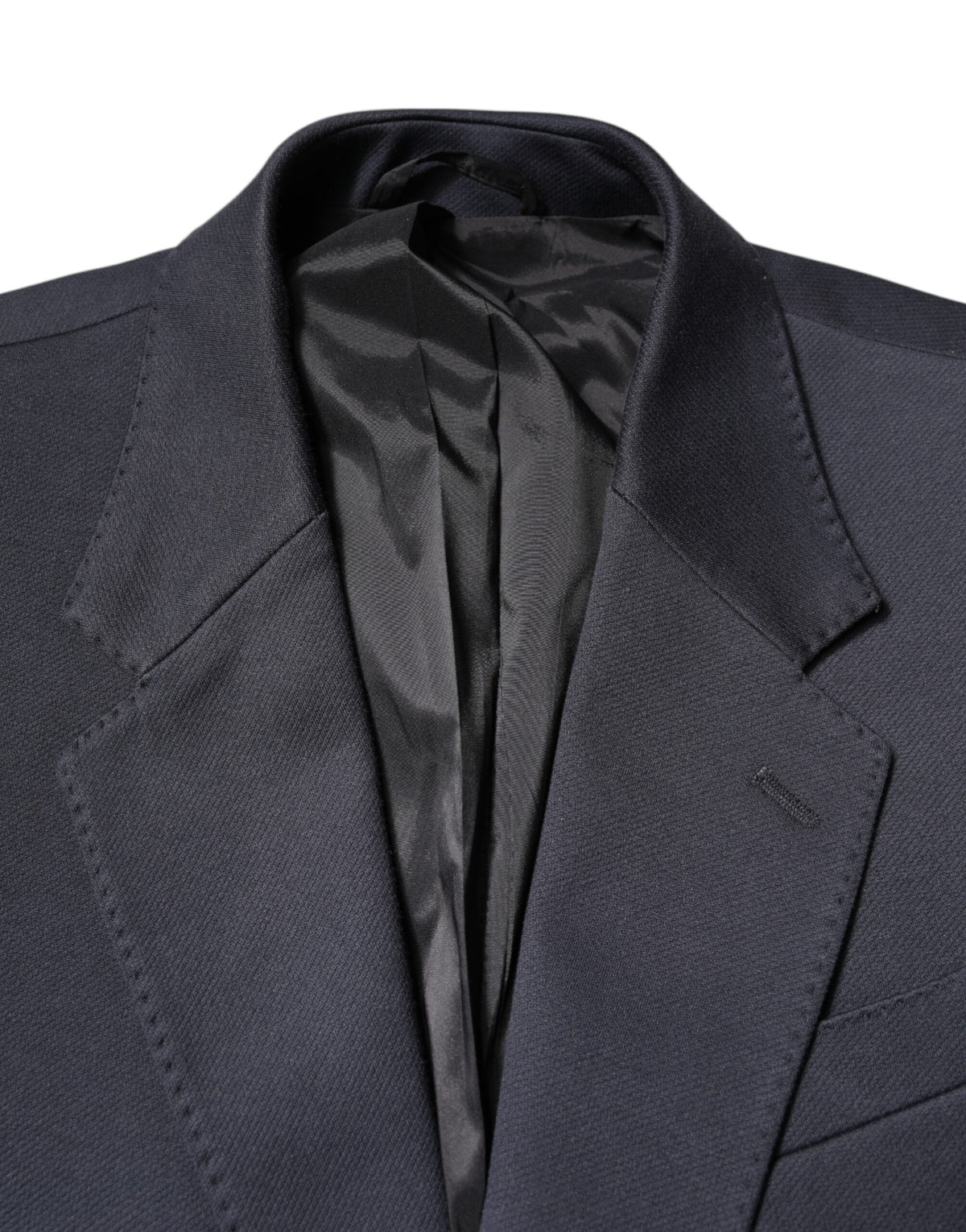 Dark Blue Cotton Men Jacket Coat Suit Blazer