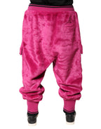 Pink Acrylic Cargo Jogging Sweatpants Pants