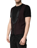 Maroon Wool Waistcoat Dress Formal Vest