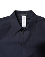 Dark Blue Cotton Long Sleeve Shirt
