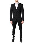 Black Single Breasted Formal Blazer with Vest