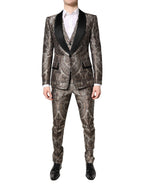 Multicolor Jacquard Single Breasted 3 Piece Suit