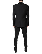 Black Wool Single Breasted 2 Piece Suit