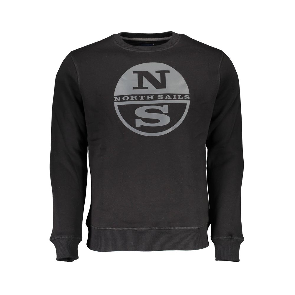 Black Cotton Men Sweatshirt