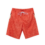 Red Polyester Swim Shorts