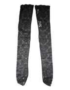 Black Floral Lace Cotton Stretch Stockings Socks