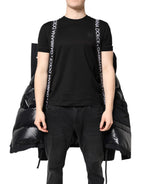 Black Nylon Full Zip Hooded Parka Jacket