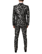 Black Gray MARTINI Jacquard Men 3 Piece Suit