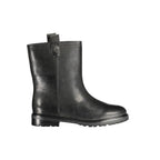 Black Leather Women Ankle Boot