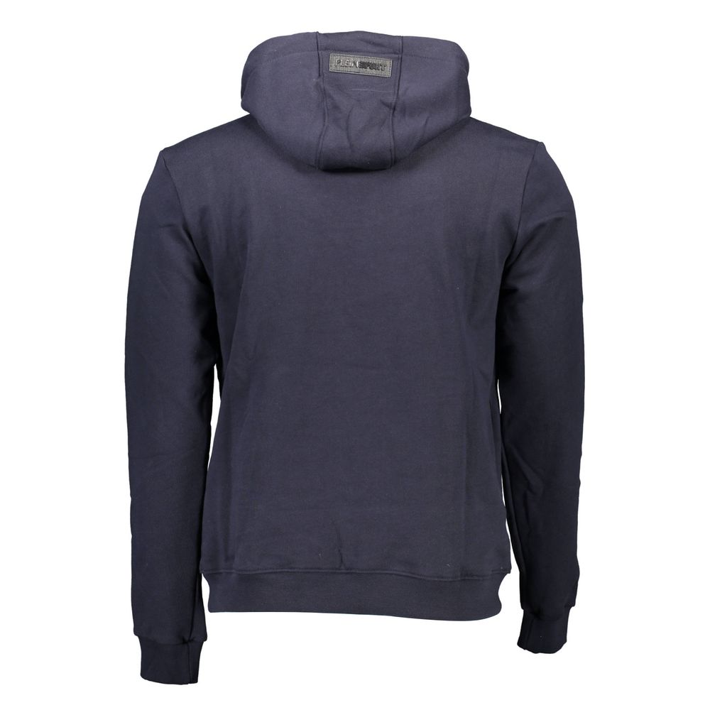 Blue Cotton Men's Hooded Sweatshirt
