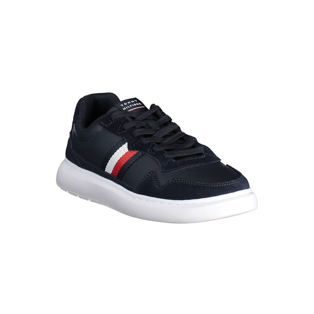 Blue Polyurethane Men Sneaker