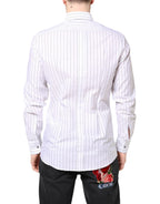 White Stripes Cotton GOLD Formal Dress Shirt