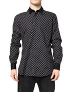 Black Polka Dot Cotton Formal Dress Shirt