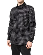 Black Polka Dot Cotton Formal Dress Shirt