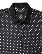Black Polka Dot Cotton Formal Dress Shirt