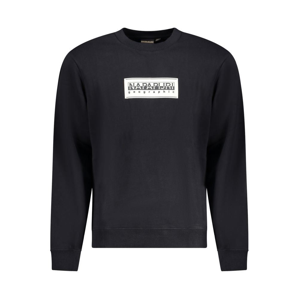 Black Cotton Men Sweatshirt