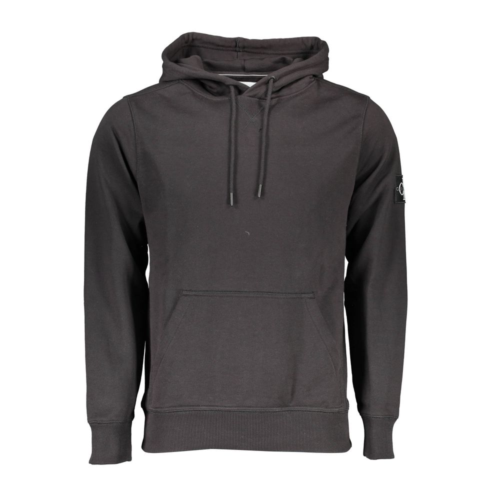 Black Cotton Men Sweatshirt