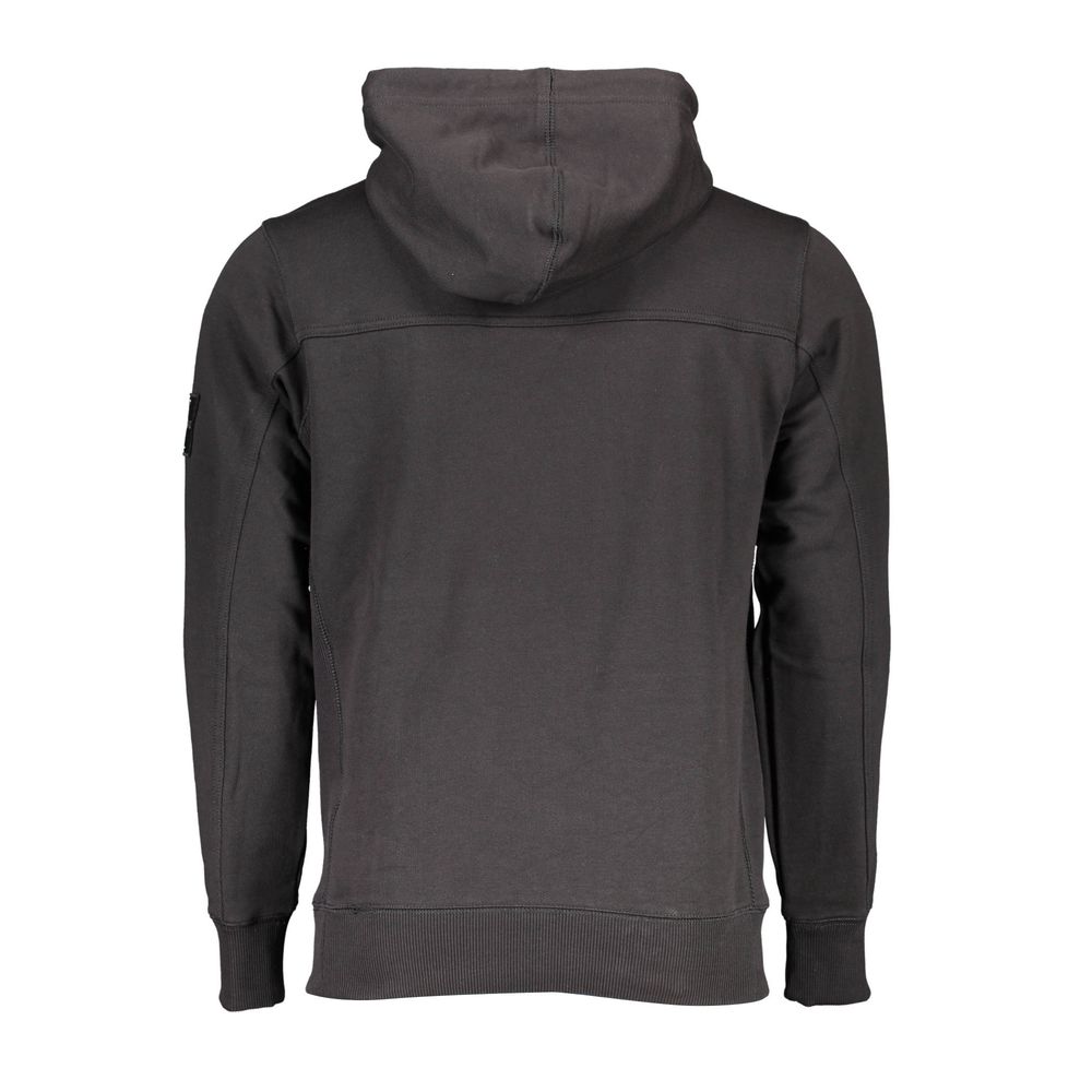 Black Cotton Men Sweatshirt