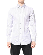 White Stripes GOLD Cotton Formal Shirt