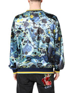 Multicolor Marble Print Men Pullover Sweater